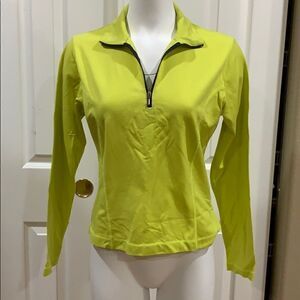 Nils Pull Over Ski top– Size large chartreuse black zip GUC